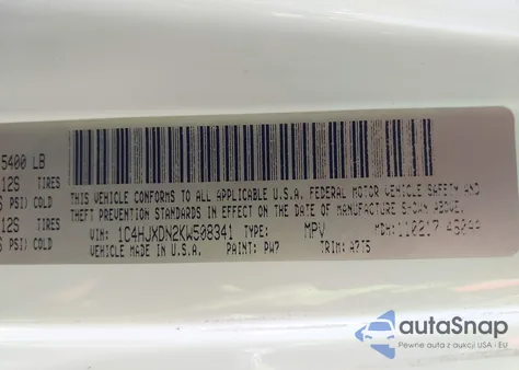 2019 Jeep Wrangler Unlimited Sport S 4X4 z USA, uszkodzony, nr VIN 1C4HJXDN2KW508341